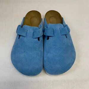 Birkenstock New w/o Box Boston Sky Blue Suede Leather Regular